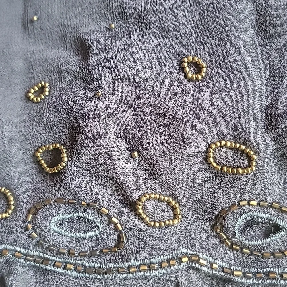 Chan Luu Sheer Beaded Boho Peasant Blouse - Picture 9 of 9